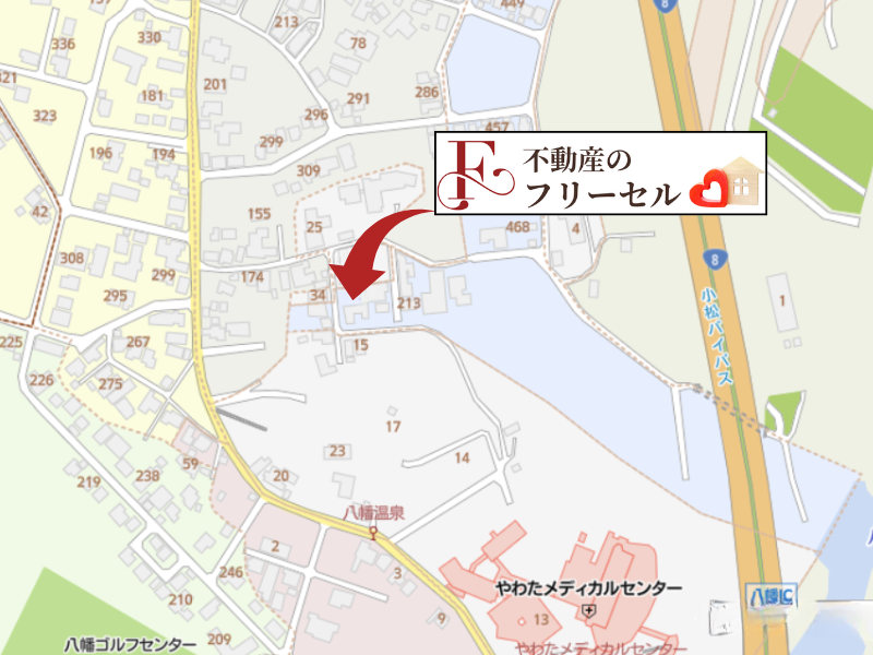 不動産のフリーセルの所在図